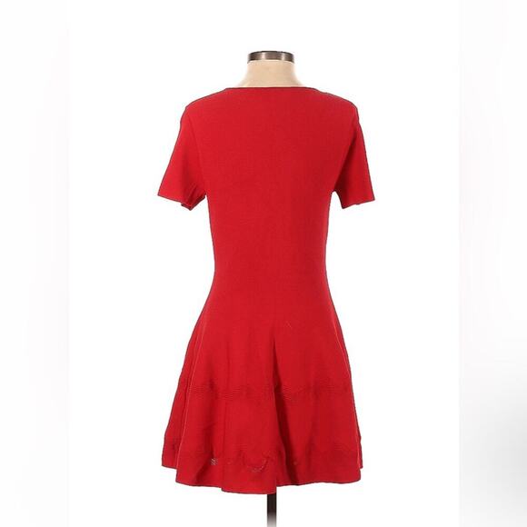 Network cherry red knit fit and flare dress, size small - Picture 2 of 12